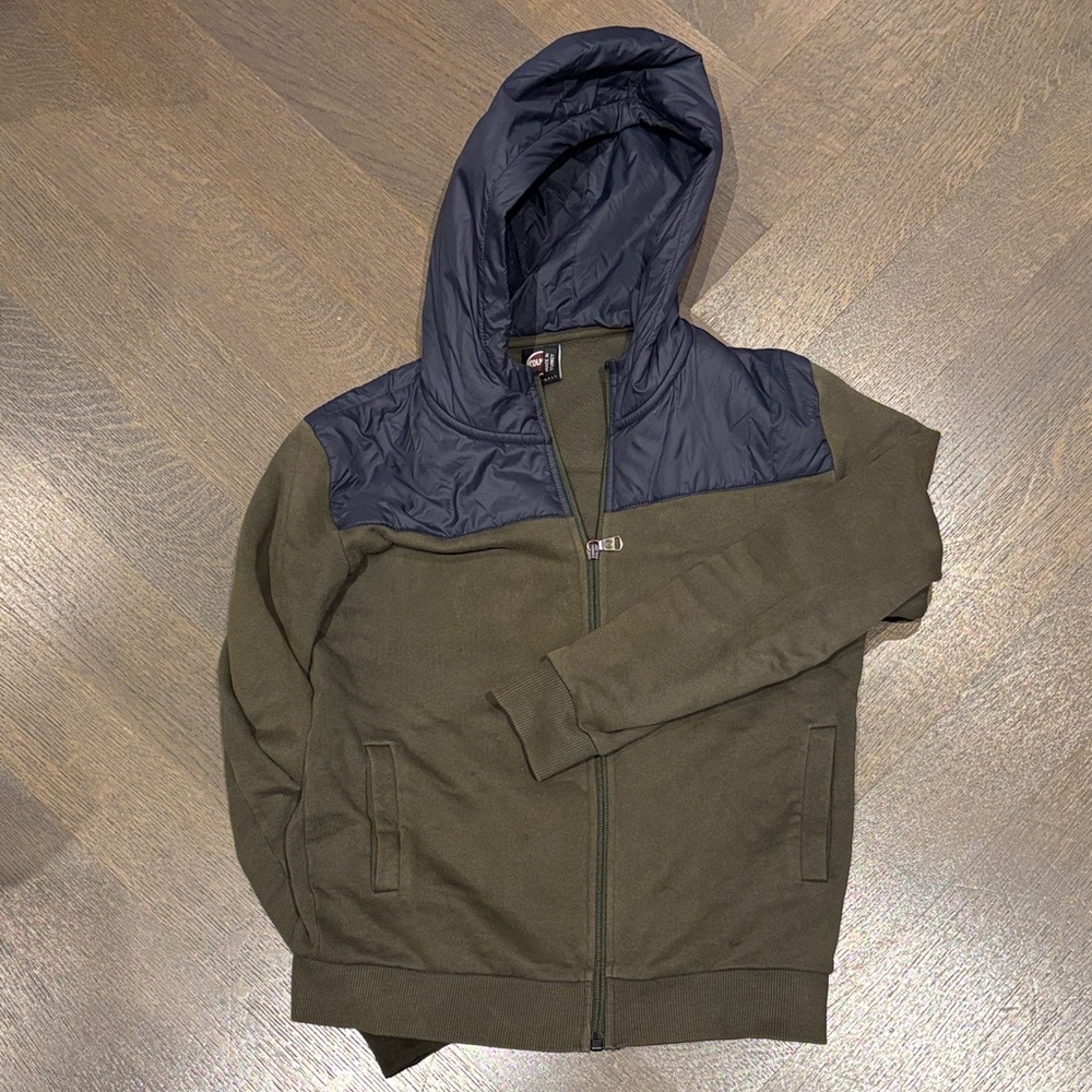 Colmar boys green and navy full zip hoodie jacket size 12